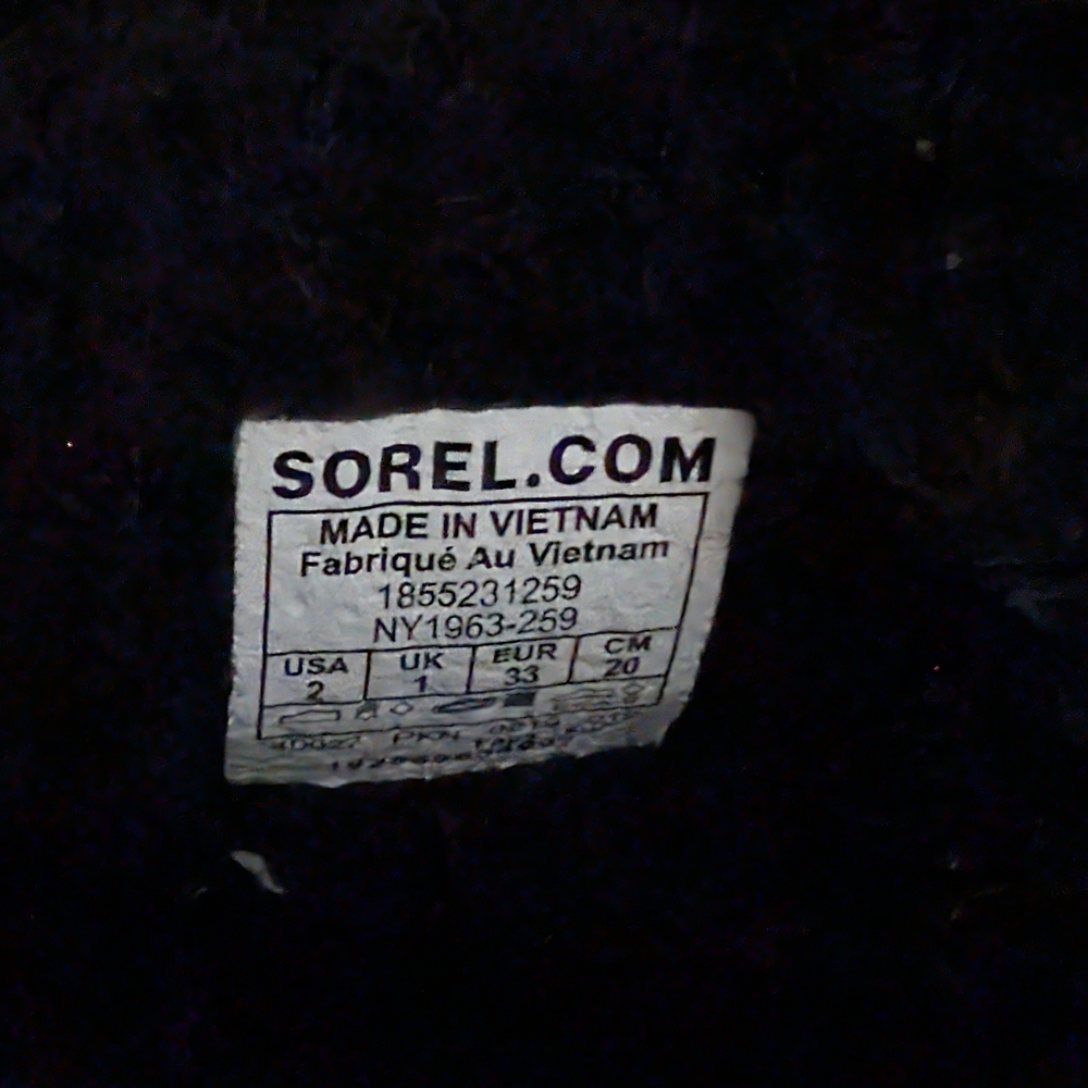 Sorel Tan and Black Kids Snow Boots - Picture 8 of 9
